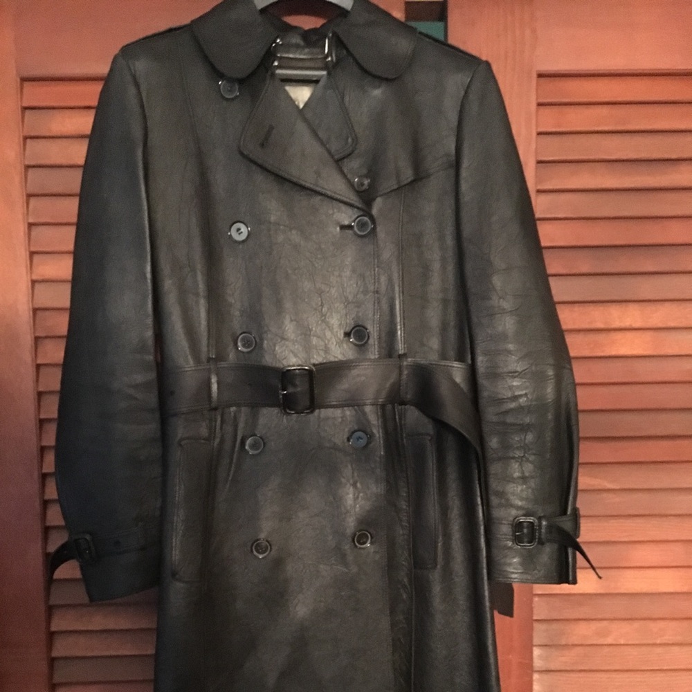 Burberry leather trench coat
